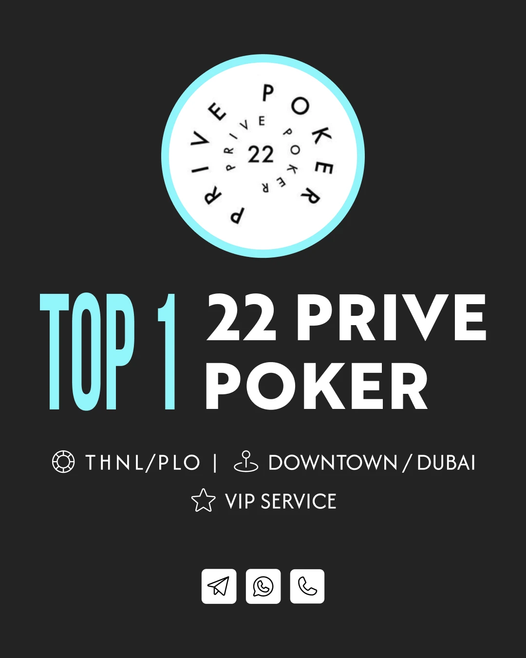 22 Prive Circle | Poker DUBAI TOP1